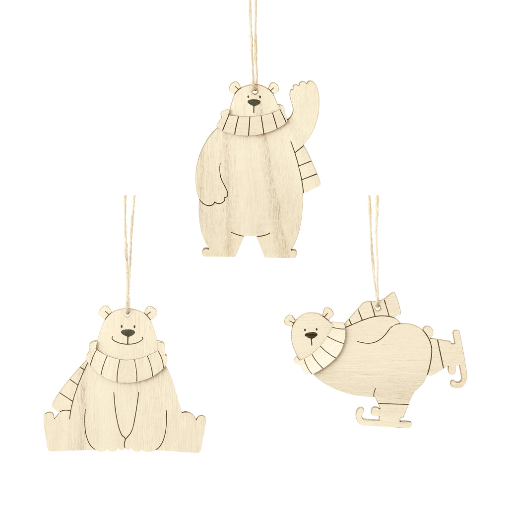 11cm Colour Your Own Polar Bear Hanging