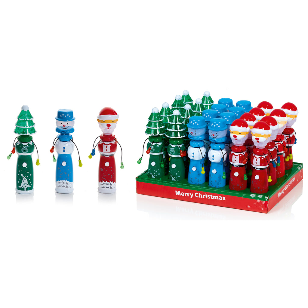 21cm Christmas Spinners 3 x Assorted Santas