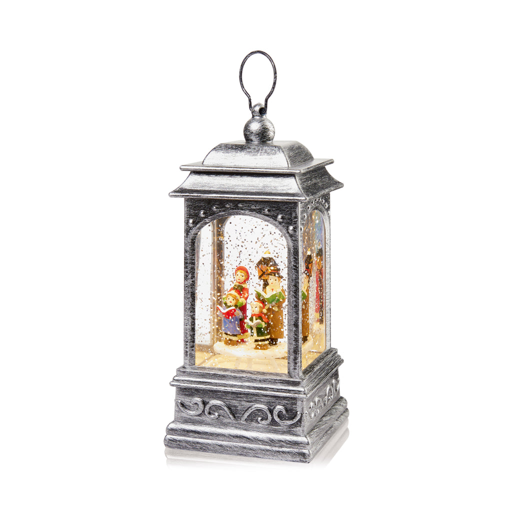 21cm Carol Scene Glitter Spinner