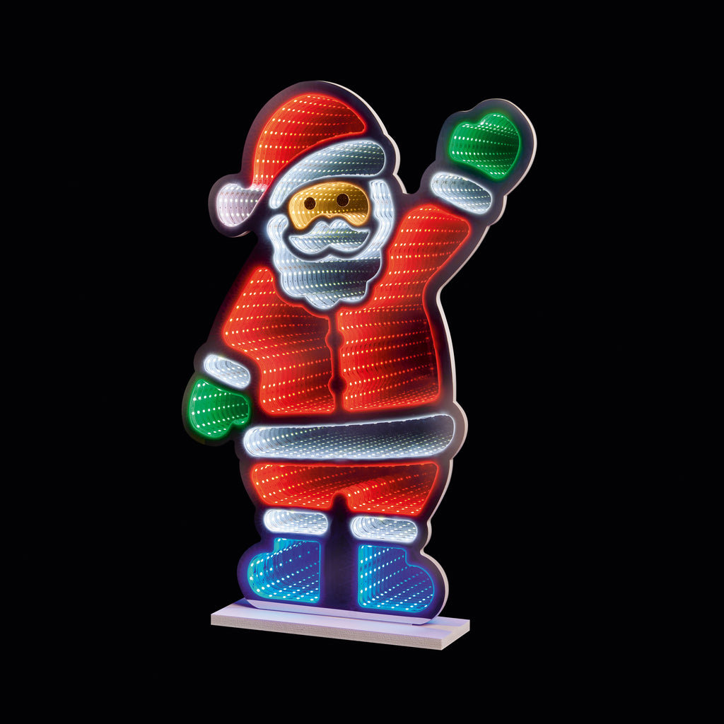 Standing Waving Santa Infinity Mirror  60cm