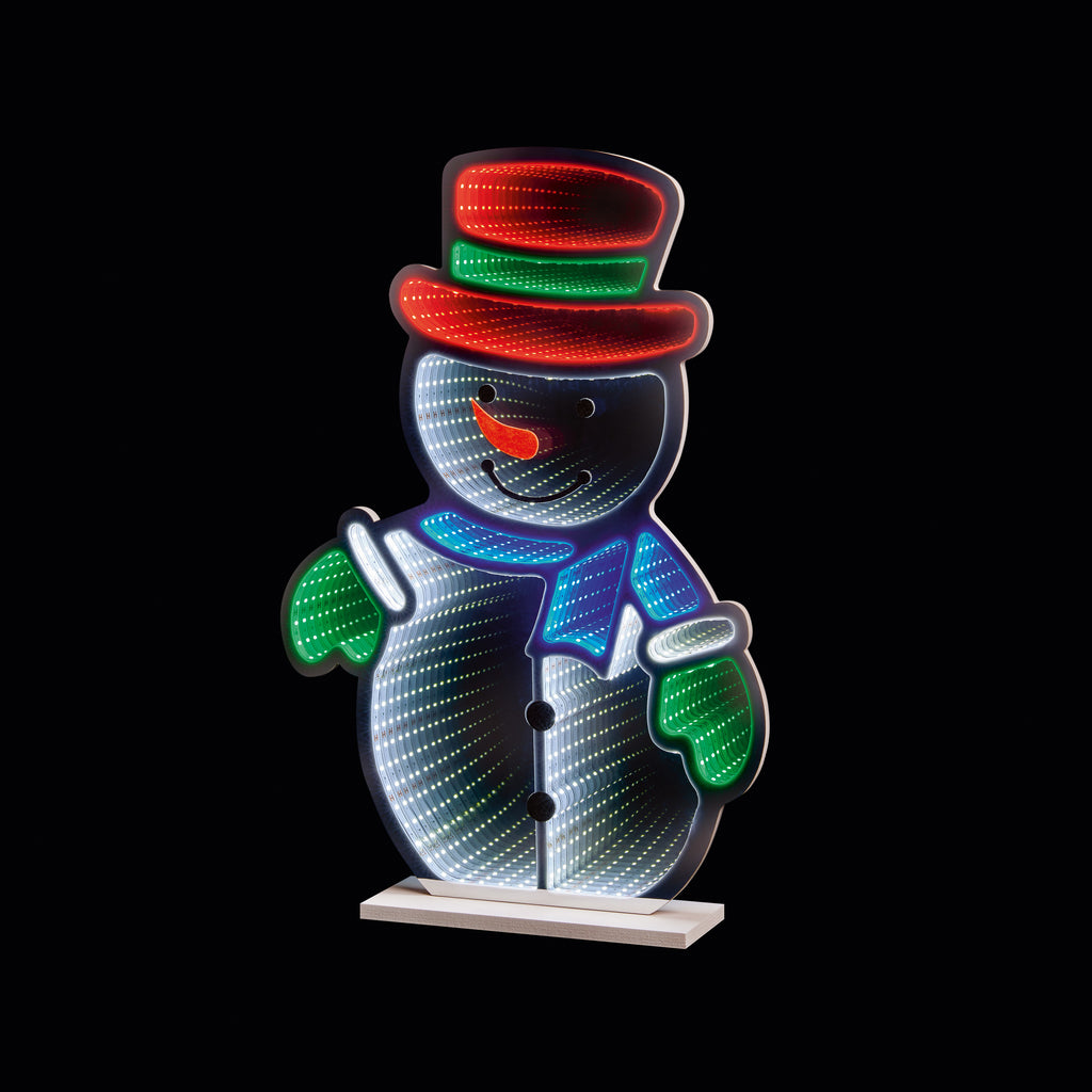 Standing Snowman Infinity Mirror 60cm