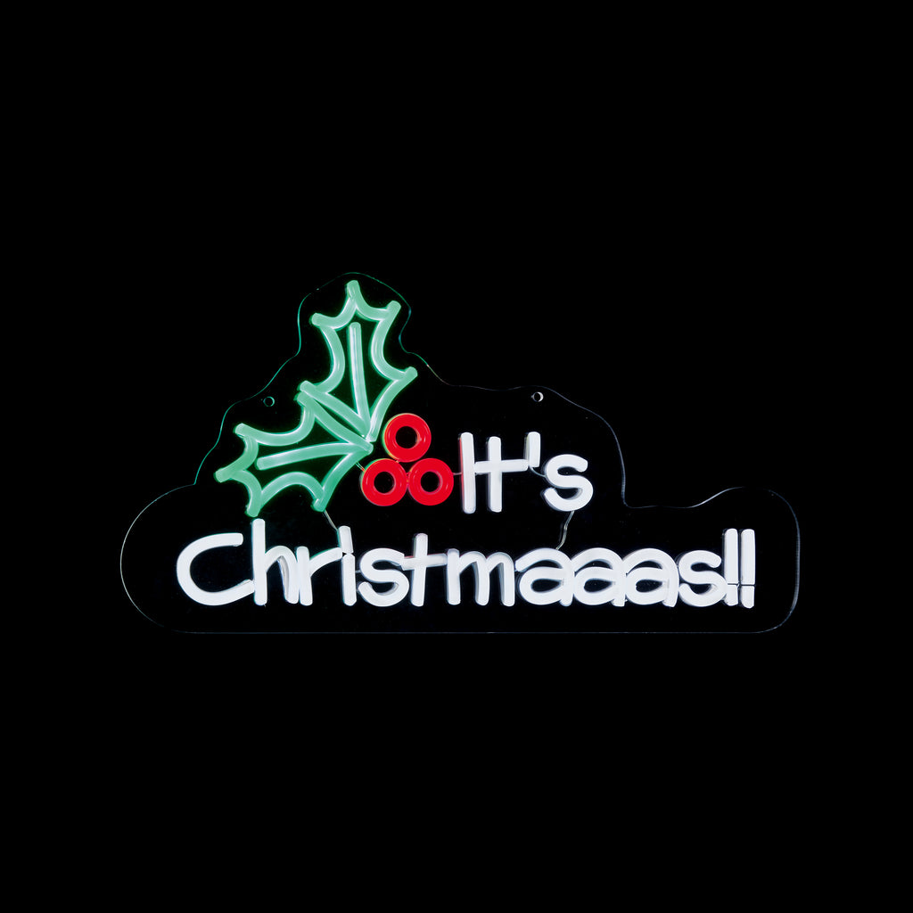45cm It's Christmaaas Light Up Hanging Christmas Neon Sign