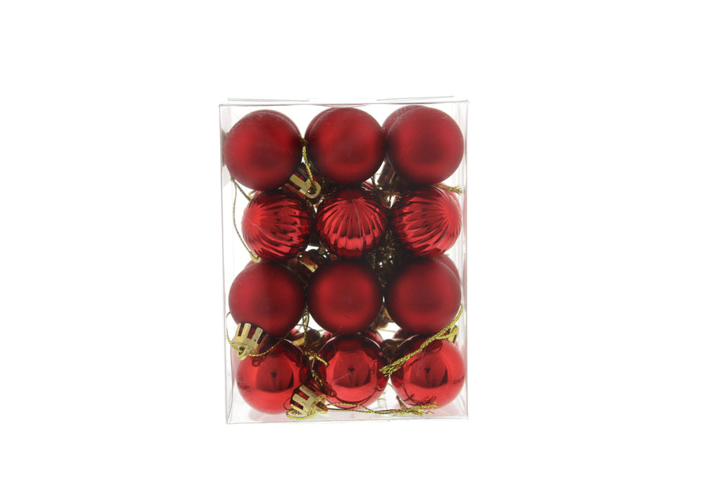 Pack Of 24 X 3cm Mixed Balls - Red
