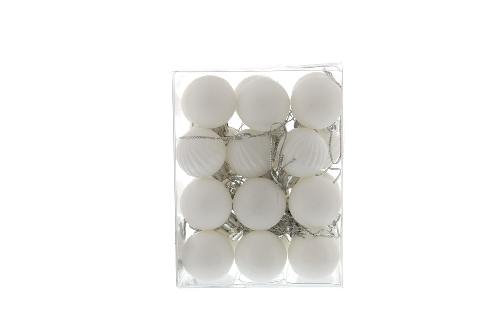 Pack Of 24 X 3cm Mixed Balls - White
