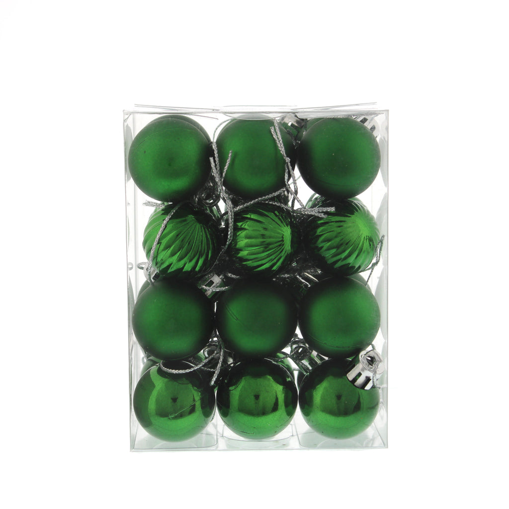 Pack Of 24 X 3cm Mixed Balls - Rich Green