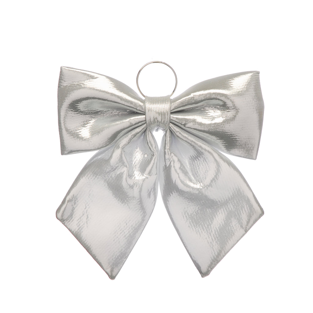 34cm Silver Metallic Effect Bow