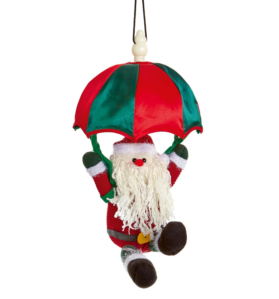 38cm Battery Operated Musical Kicking Leg Santa Parachute