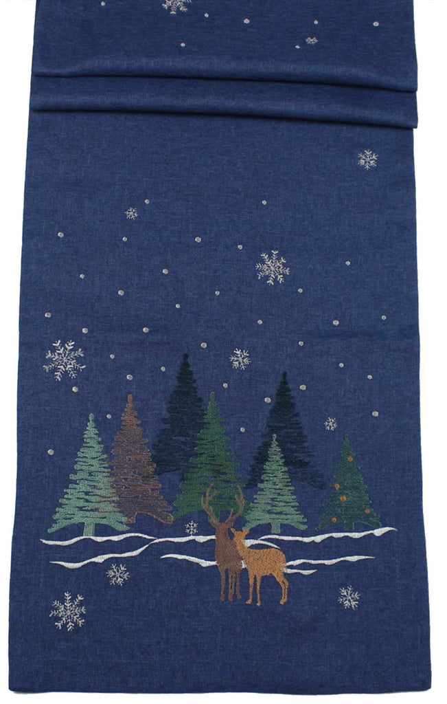 Magical Woodland - 100% Polyester Blue 14" x 75" Runner