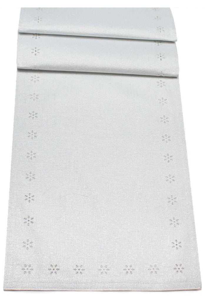 Tiny Snowflakes White/Silver 53" x 88" Runner