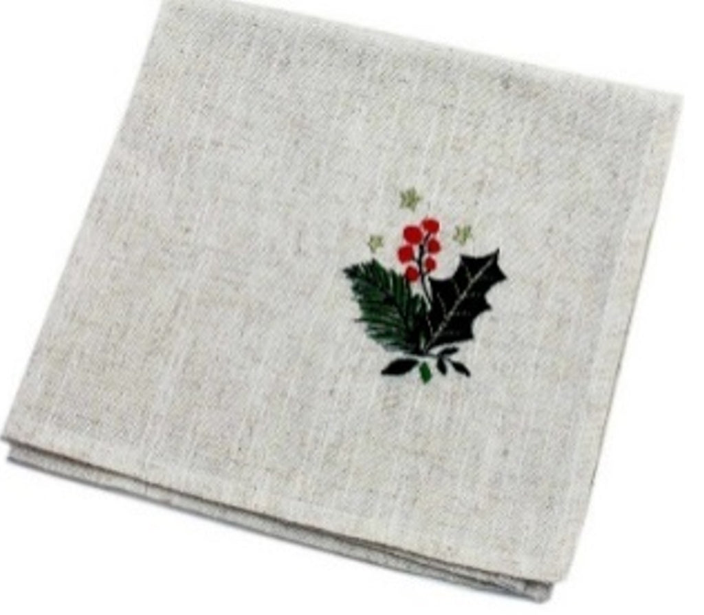 Winter Wreath Beige Napkin