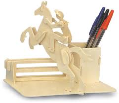 Horse-Riding Pen-Holder Woodcraft Construction Kit