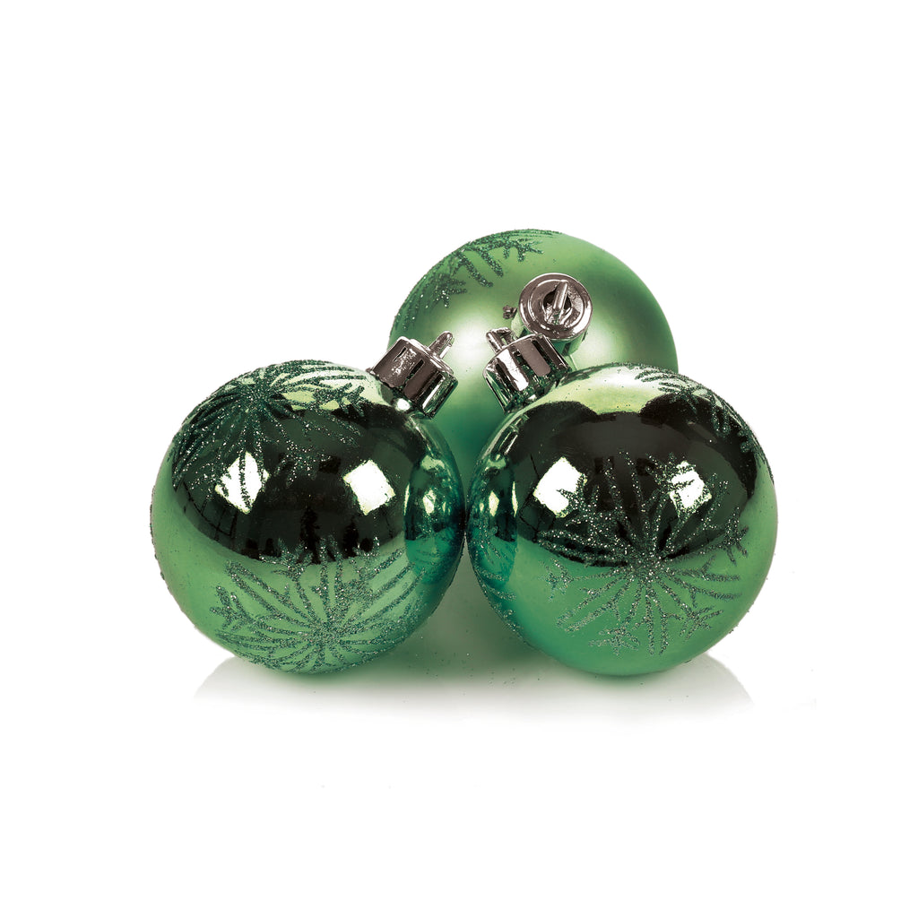 3pc 60mm Dark Green Snowflake Cluster