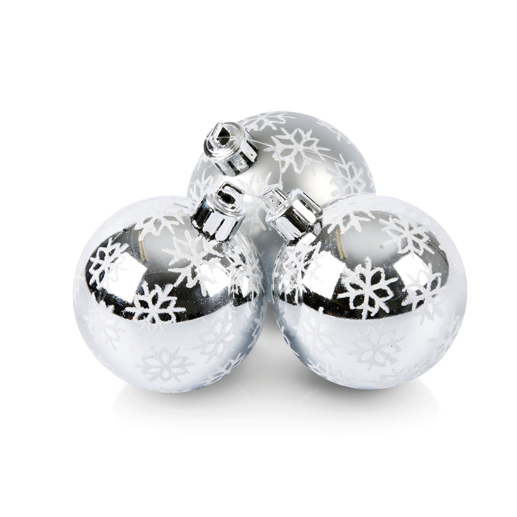 3pc 60mm Silver Multi Snowflake Cluster